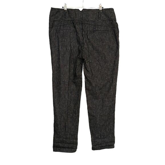 Sundance Amelia Linen Blend Black Pinstripe Pants 14 - Picture 4 of 10